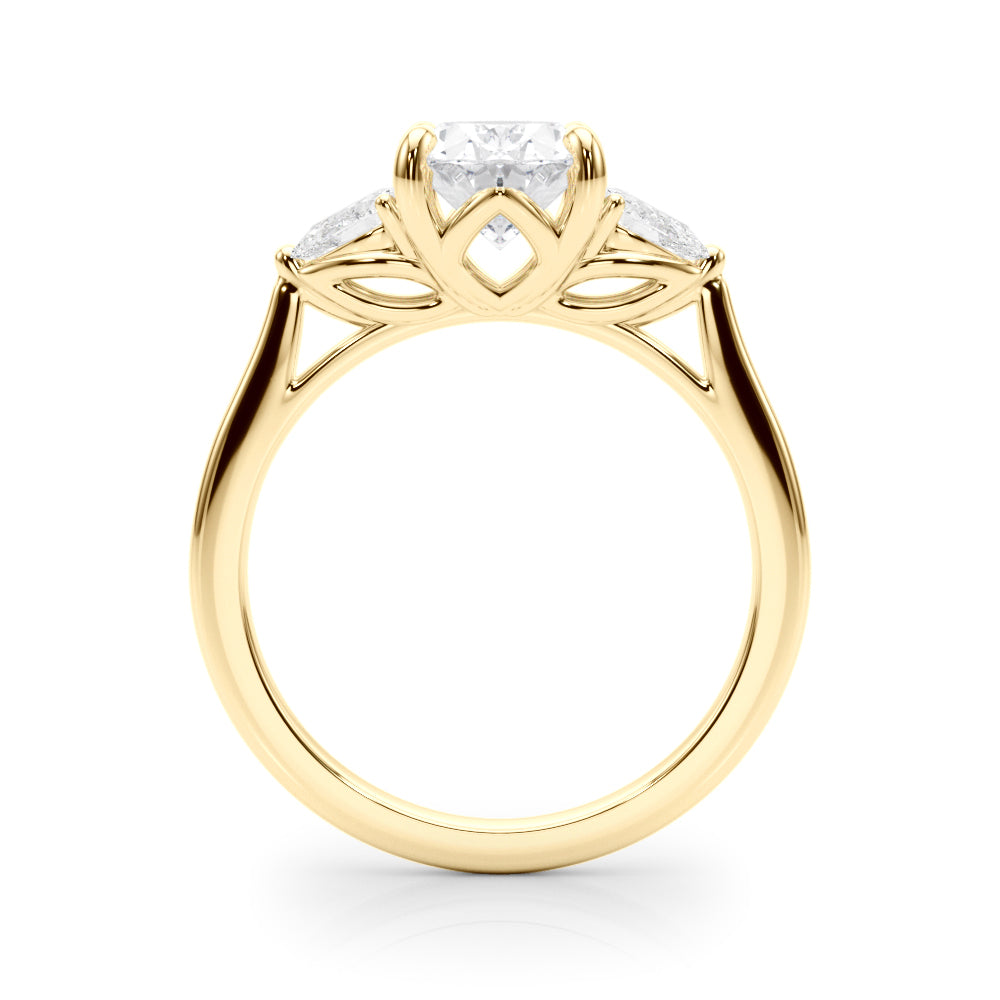 Oval & Pear Three-Stone Diamond Engagement Ring in 10K/14K gold and platinum with certified lab-grown or natural diamonds