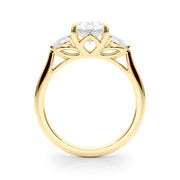 Oval & Pear Three-Stone Diamond Engagement Ring in 10K/14K gold and platinum with certified lab-grown or natural diamonds