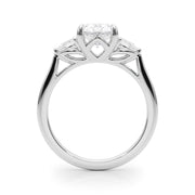 Oval & Pear Three-Stone Diamond Engagement Ring in 10K/14K gold and platinum with certified lab-grown or natural diamonds