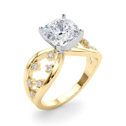 Bespoke Sidestone Round Diamond Engagement Ring in 10K/14K gold and platinum with certified lab-grown or natural diamonds