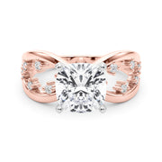 Bespoke Sidestone Round Diamond Engagement Ring in 10K/14K gold and platinum with certified lab-grown or natural diamonds