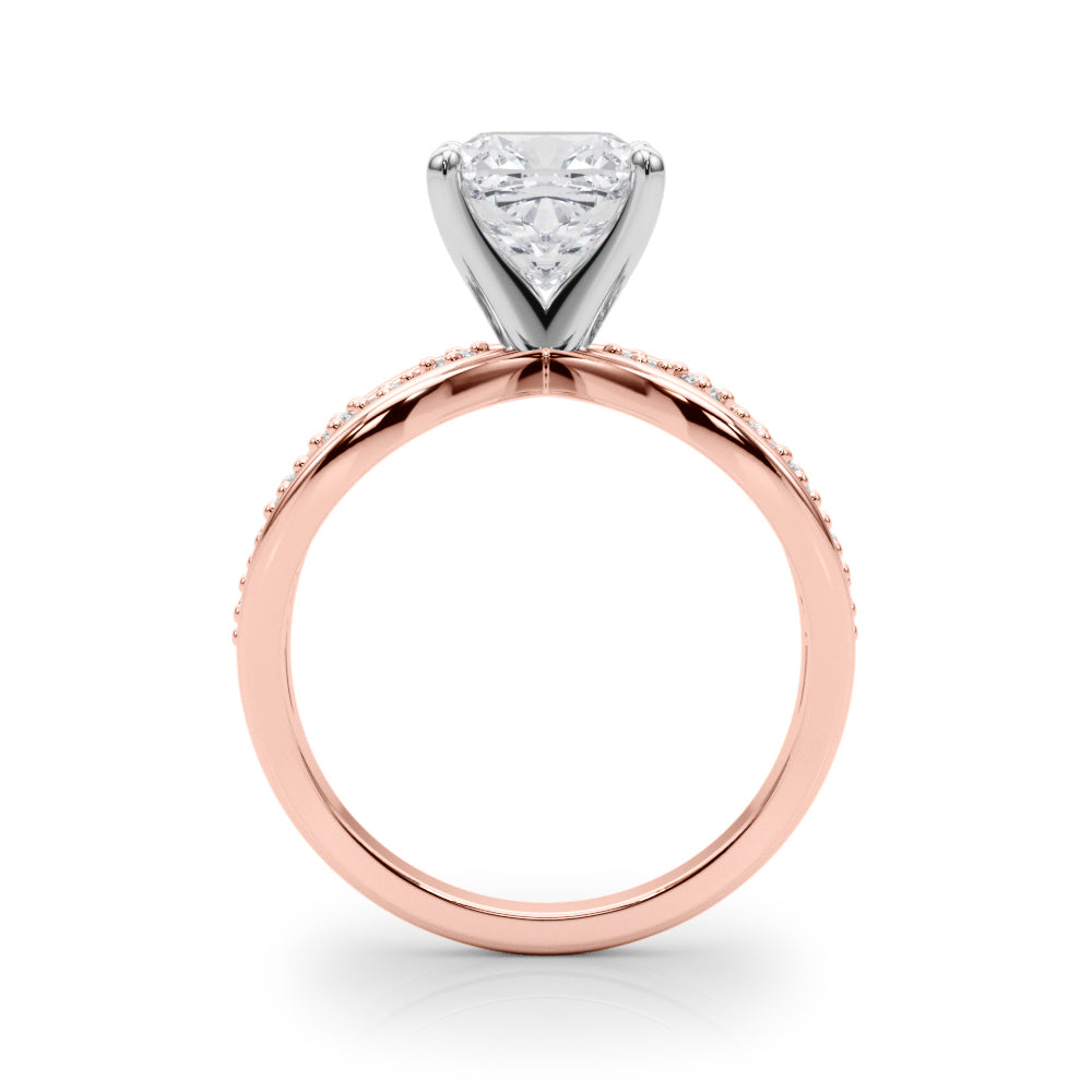 Bespoke Sidestone Round Diamond Engagement Ring in 10K/14K gold and platinum with certified lab-grown or natural diamonds