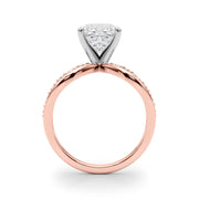 Bespoke Sidestone Round Diamond Engagement Ring in 10K/14K gold and platinum with certified lab-grown or natural diamonds