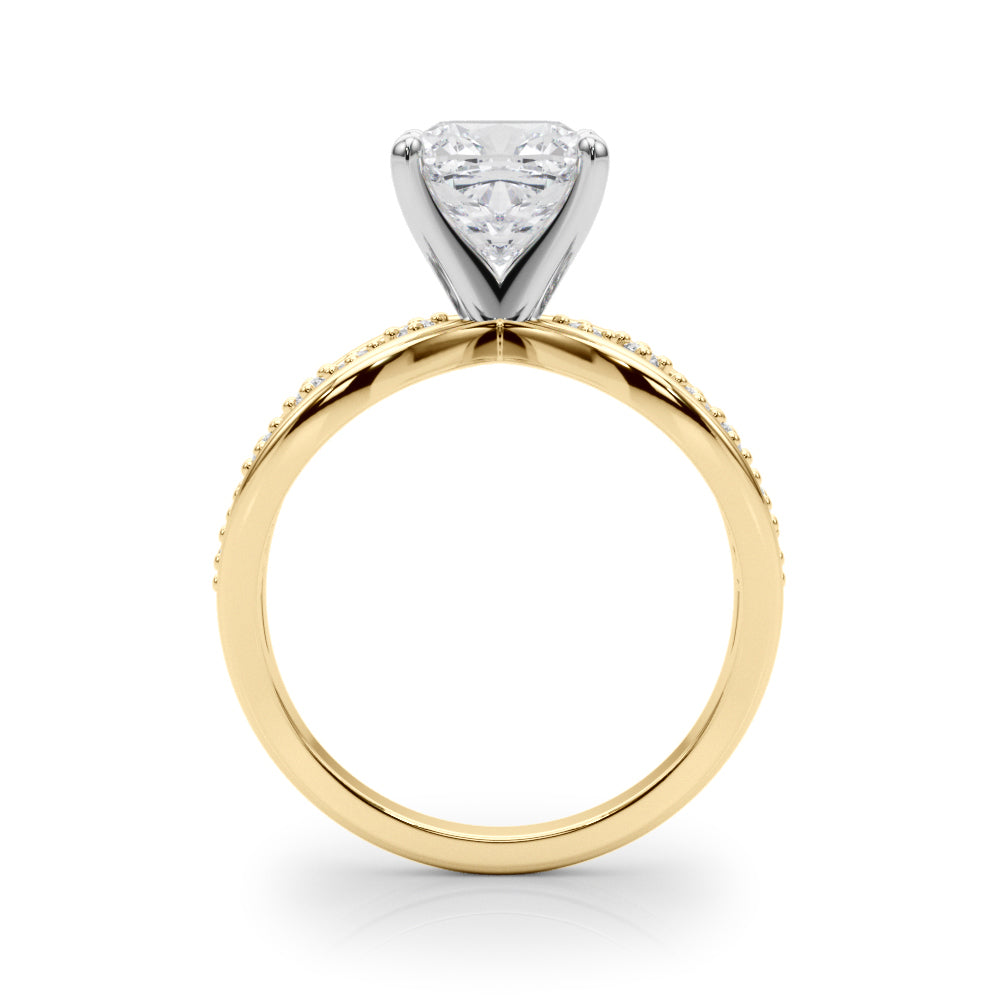Bespoke Sidestone Round Diamond Engagement Ring in 10K/14K gold and platinum with certified lab-grown or natural diamonds