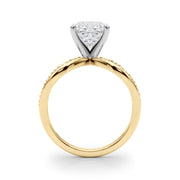 Bespoke Sidestone Round Diamond Engagement Ring in 10K/14K gold and platinum with certified lab-grown or natural diamonds