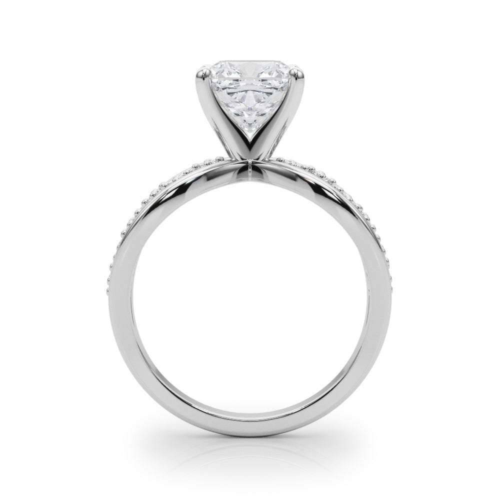 Bespoke Sidestone Round Diamond Engagement Ring in 10K/14K gold and platinum with certified lab-grown or natural diamonds