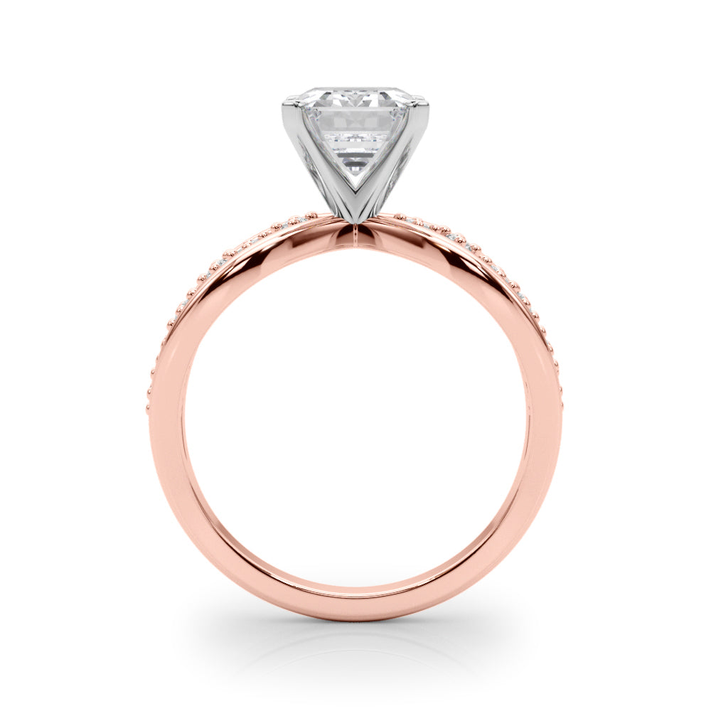 Bespoke Sidestone Round Diamond Engagement Ring in 10K/14K gold and platinum with certified lab-grown or natural diamonds