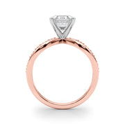 Bespoke Sidestone Round Diamond Engagement Ring in 10K/14K gold and platinum with certified lab-grown or natural diamonds