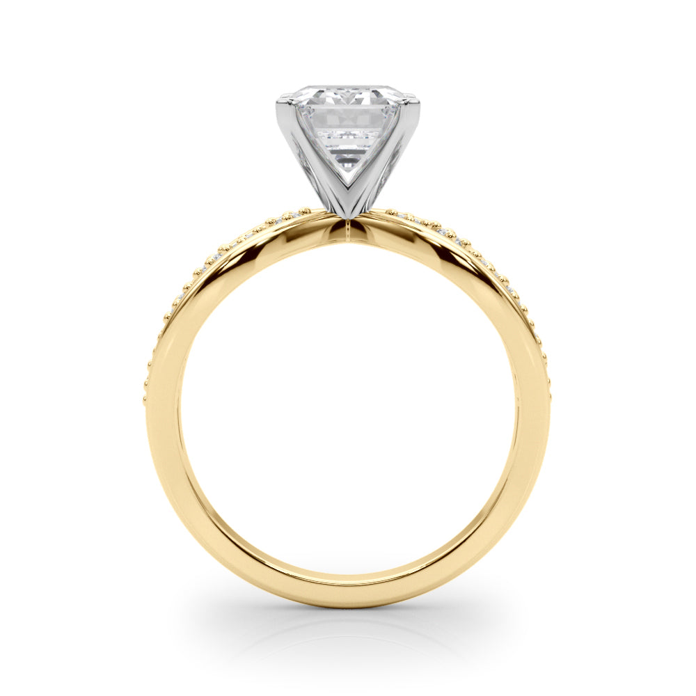 Bespoke Sidestone Round Diamond Engagement Ring in 10K/14K gold and platinum with certified lab-grown or natural diamonds
