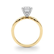Bespoke Sidestone Round Diamond Engagement Ring in 10K/14K gold and platinum with certified lab-grown or natural diamonds