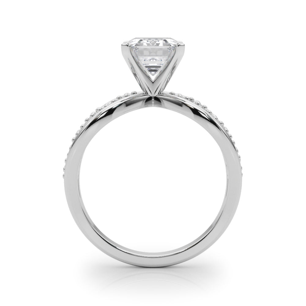 Bespoke Sidestone Round Diamond Engagement Ring in 10K/14K gold and platinum with certified lab-grown or natural diamonds