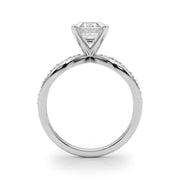 Bespoke Sidestone Round Diamond Engagement Ring in 10K/14K gold and platinum with certified lab-grown or natural diamonds