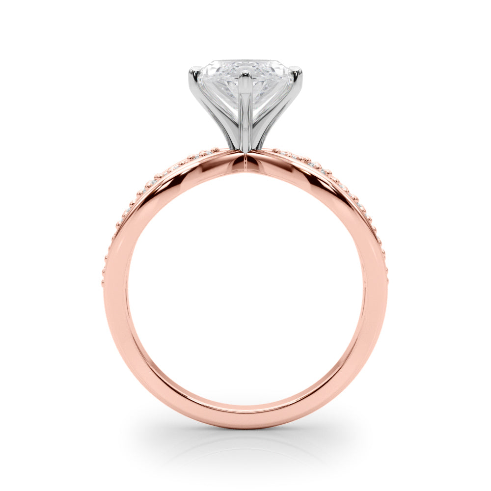 Bespoke Sidestone Round Diamond Engagement Ring in 10K/14K gold and platinum with certified lab-grown or natural diamonds