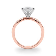 Bespoke Sidestone Round Diamond Engagement Ring in 10K/14K gold and platinum with certified lab-grown or natural diamonds