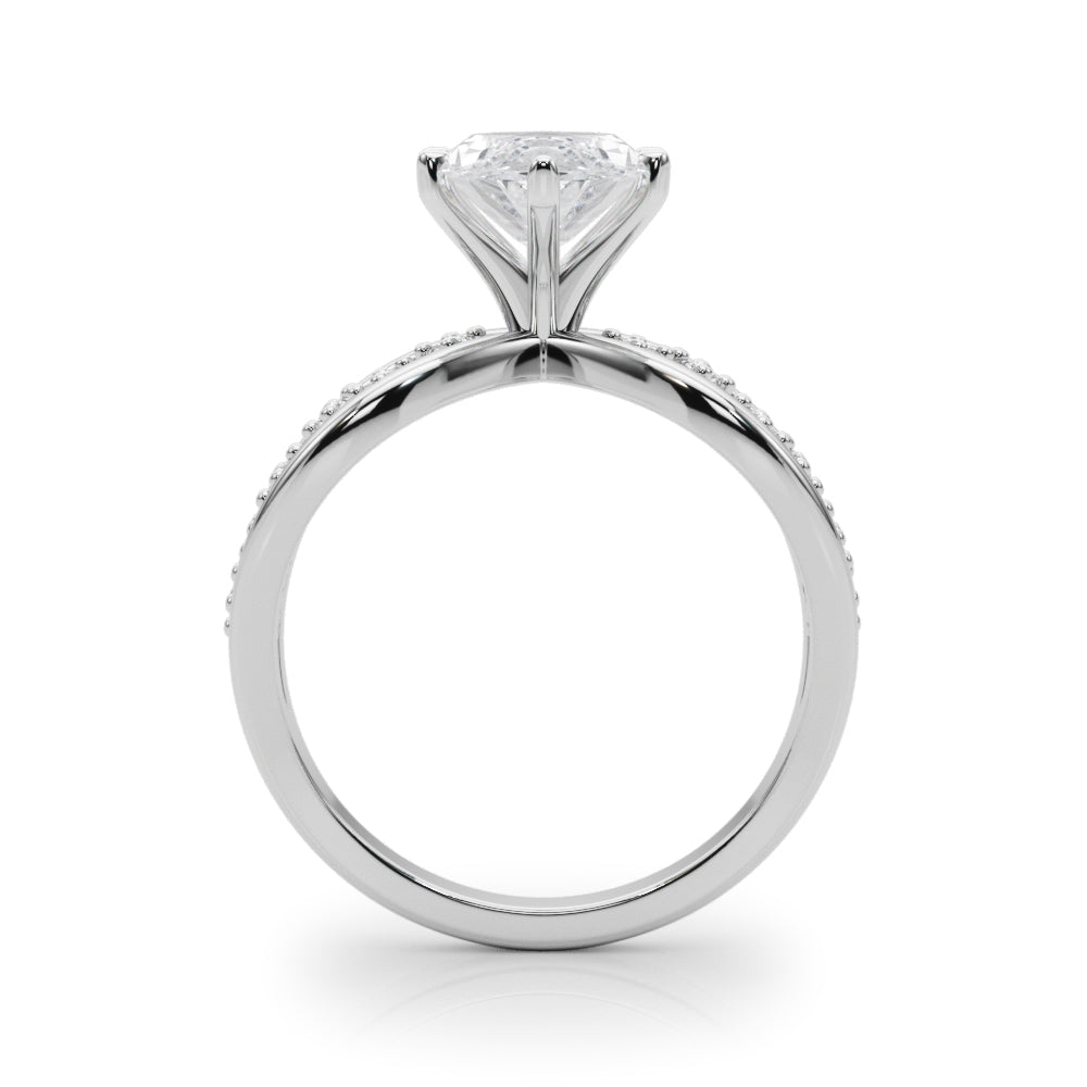 Bespoke Sidestone Round Diamond Engagement Ring in 10K/14K gold and platinum with certified lab-grown or natural diamonds