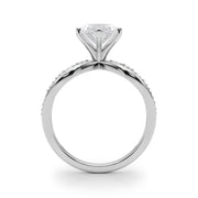 Bespoke Sidestone Round Diamond Engagement Ring in 10K/14K gold and platinum with certified lab-grown or natural diamonds
