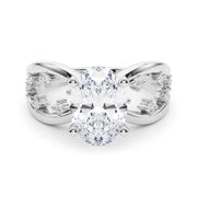 Bespoke Sidestone Round Diamond Engagement Ring in 10K/14K gold and platinum with certified lab-grown or natural diamonds
