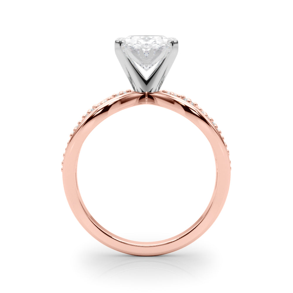 Bespoke Sidestone Round Diamond Engagement Ring in 10K/14K gold and platinum with certified lab-grown or natural diamonds