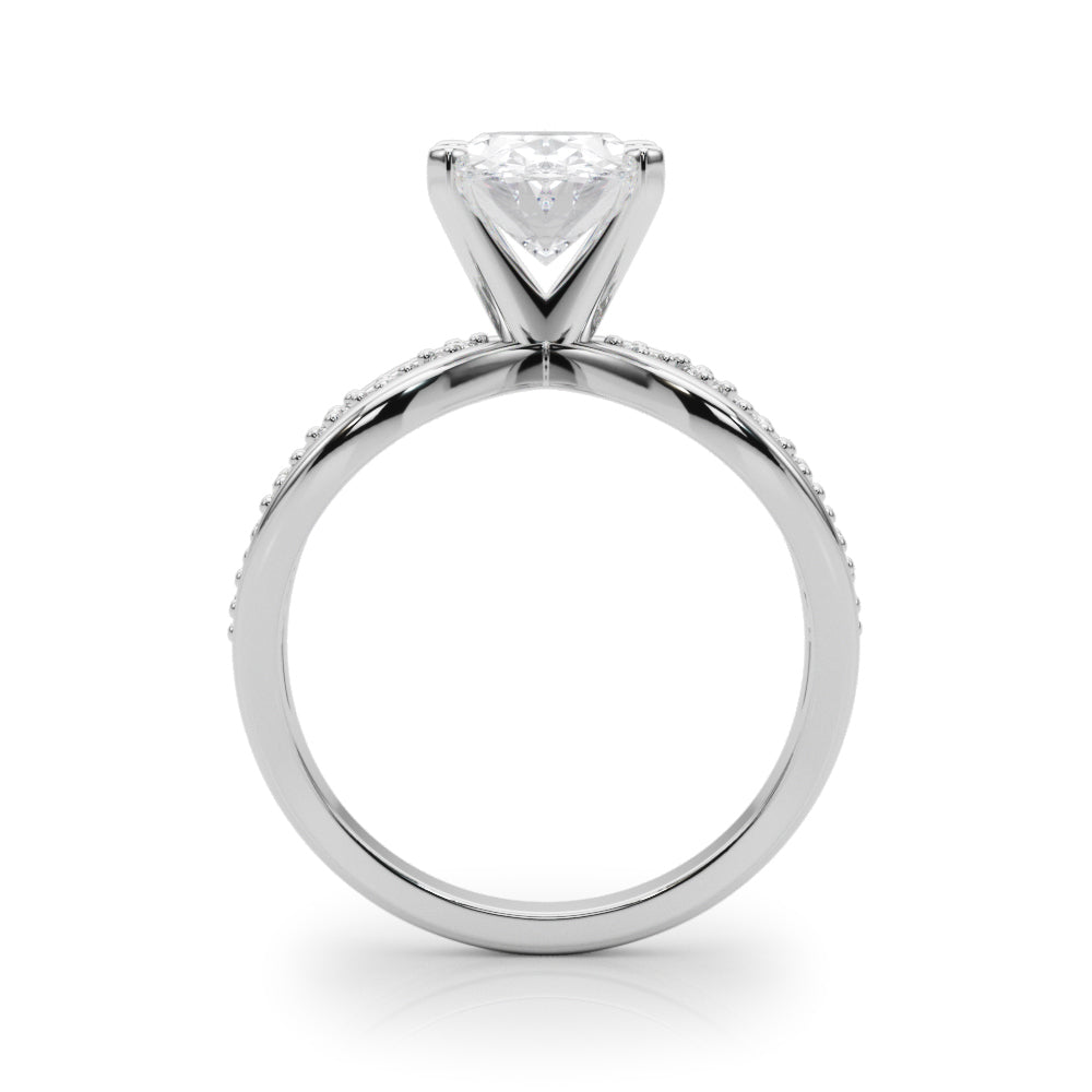 Bespoke Sidestone Round Diamond Engagement Ring in 10K/14K gold and platinum with certified lab-grown or natural diamonds