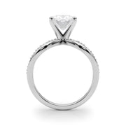 Bespoke Sidestone Round Diamond Engagement Ring in 10K/14K gold and platinum with certified lab-grown or natural diamonds