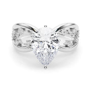 Bespoke Sidestone Round Diamond Engagement Ring in 10K/14K gold and platinum with certified lab-grown or natural diamonds