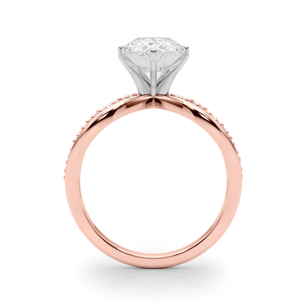 Bespoke Sidestone Round Diamond Engagement Ring in 10K/14K gold and platinum with certified lab-grown or natural diamonds