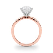 Bespoke Sidestone Round Diamond Engagement Ring in 10K/14K gold and platinum with certified lab-grown or natural diamonds
