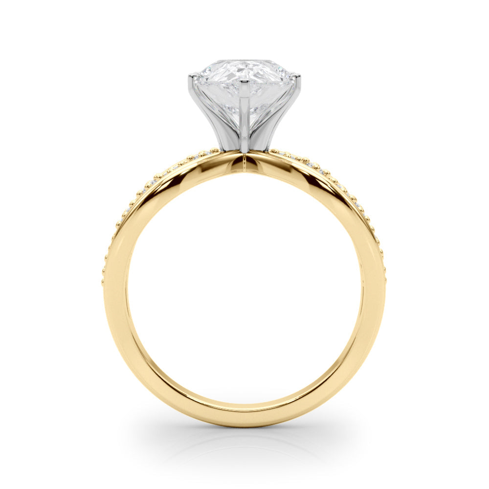 Bespoke Sidestone Round Diamond Engagement Ring in 10K/14K gold and platinum with certified lab-grown or natural diamonds