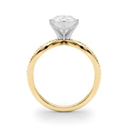 Bespoke Sidestone Round Diamond Engagement Ring in 10K/14K gold and platinum with certified lab-grown or natural diamonds