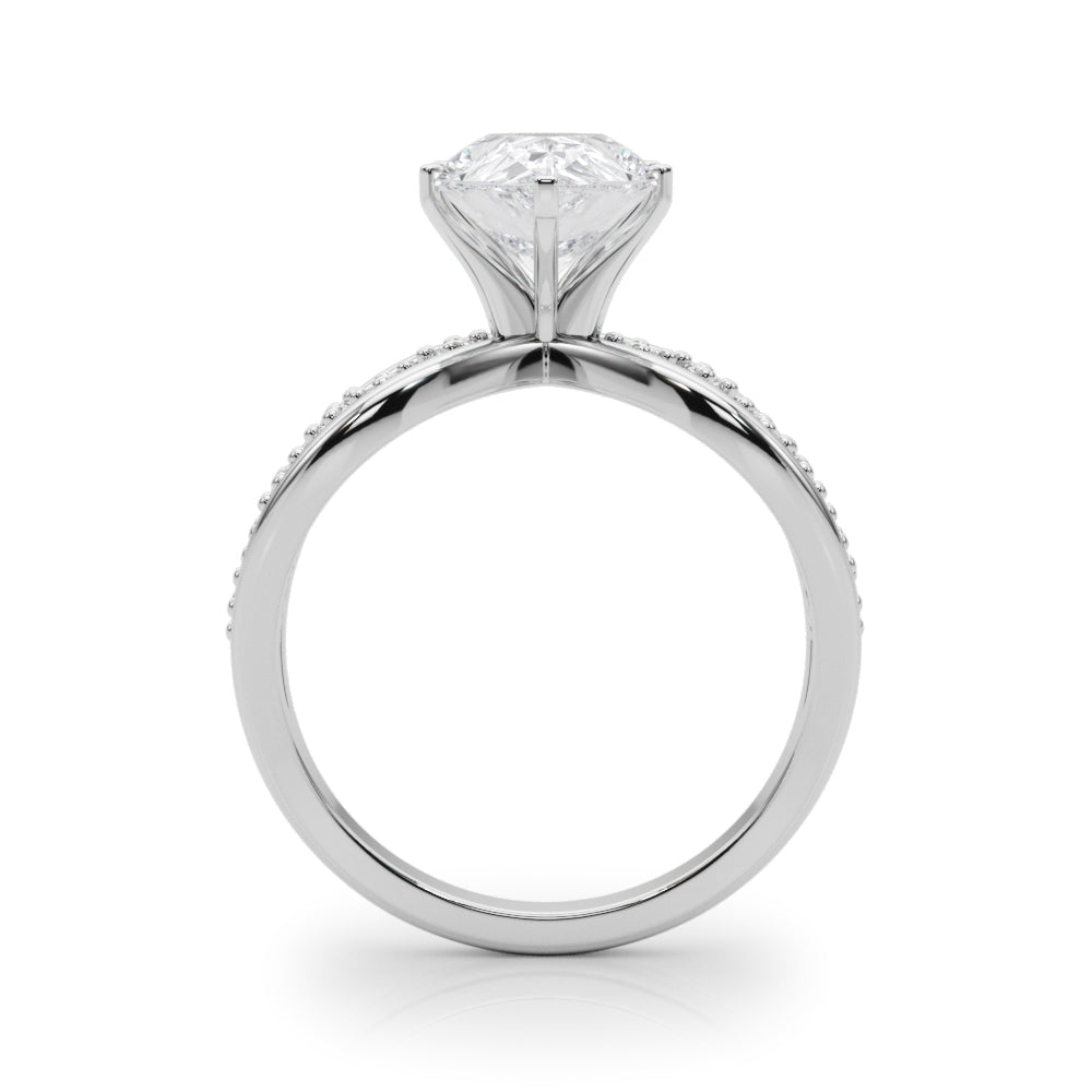Bespoke Sidestone Round Diamond Engagement Ring in 10K/14K gold and platinum with certified lab-grown or natural diamonds