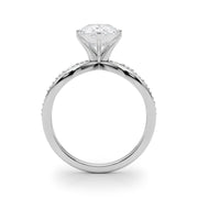 Bespoke Sidestone Round Diamond Engagement Ring in 10K/14K gold and platinum with certified lab-grown or natural diamonds