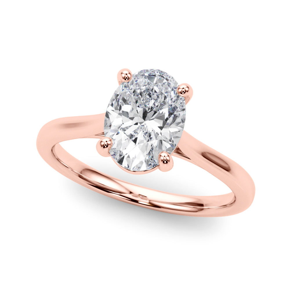 Devoted Solitaire Oval Diamond Engagement Ring in 10K/14K gold and platinum with certified lab-grown or natural diamonds