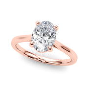 Devoted Solitaire Oval Diamond Engagement Ring in 10K/14K gold and platinum with certified lab-grown or natural diamonds