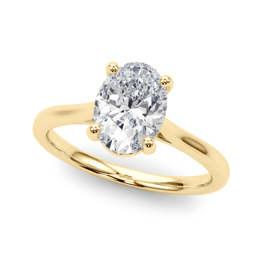 Devoted Solitaire Oval Diamond Engagement Ring in 10K/14K gold and platinum with certified lab-grown or natural diamonds