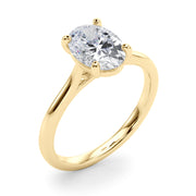 Devoted Solitaire Oval Diamond Engagement Ring in 10K/14K gold and platinum with certified lab-grown or natural diamonds