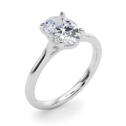Devoted Solitaire Oval Diamond Engagement Ring in 10K/14K gold and platinum with certified lab-grown or natural diamonds