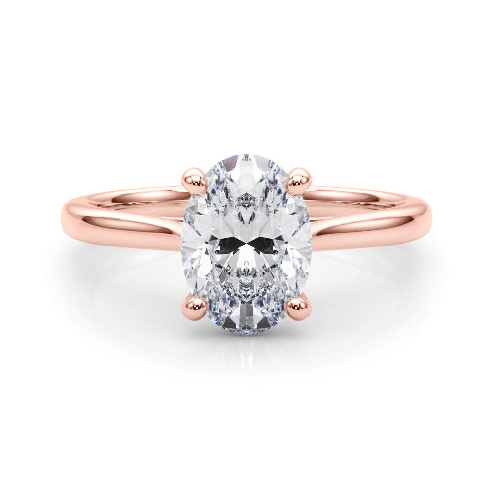Devoted Solitaire Oval Diamond Engagement Ring in 10K/14K gold and platinum with certified lab-grown or natural diamonds