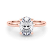 Devoted Solitaire Oval Diamond Engagement Ring in 10K/14K gold and platinum with certified lab-grown or natural diamonds