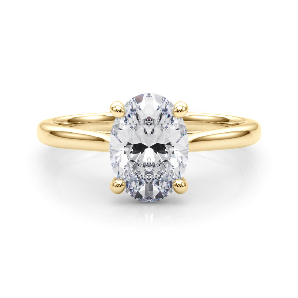 Devoted Solitaire Oval Diamond Engagement Ring in 10K/14K gold and platinum with certified lab-grown or natural diamonds