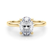 Devoted Solitaire Oval Diamond Engagement Ring in 10K/14K gold and platinum with certified lab-grown or natural diamonds