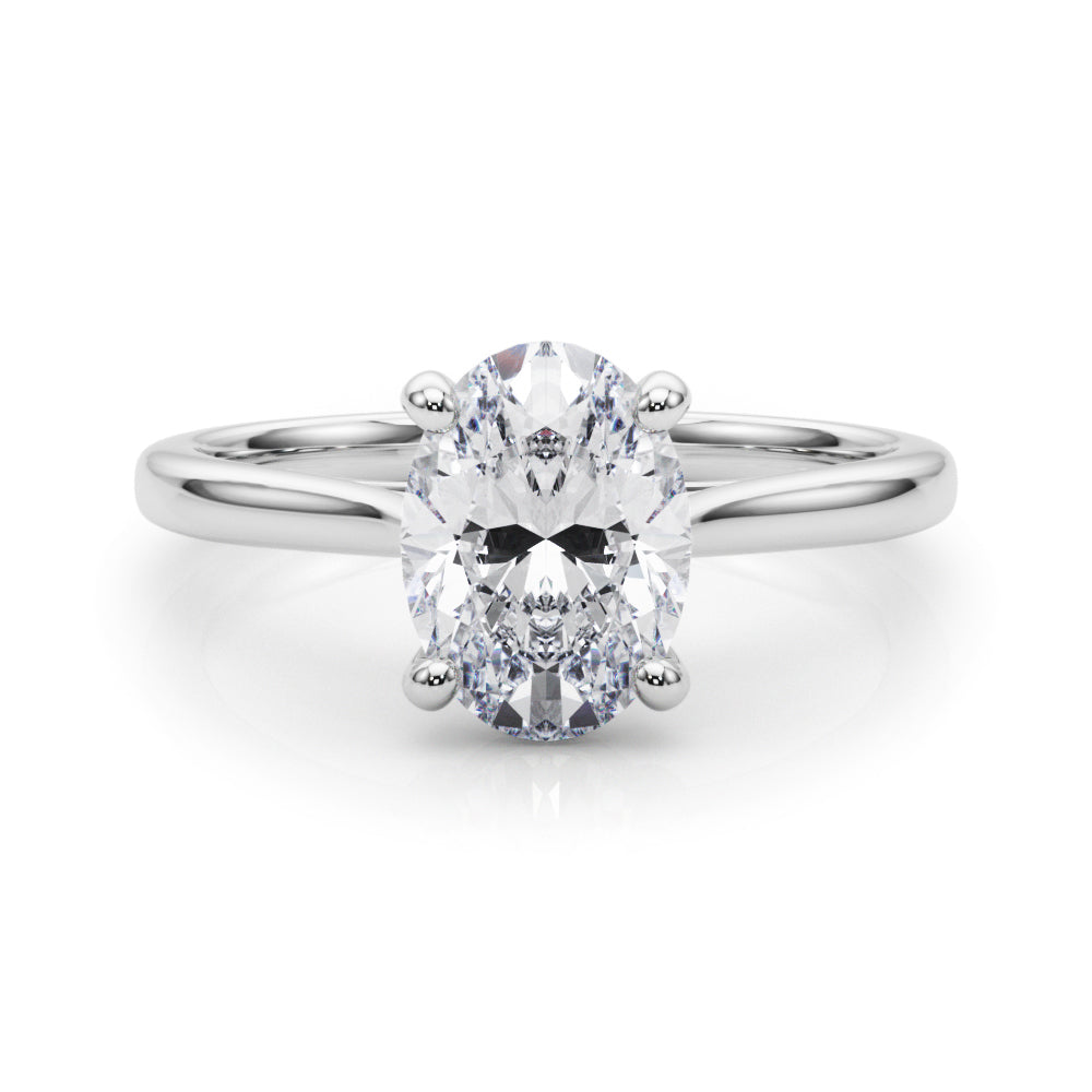 Devoted Solitaire Oval Diamond Engagement Ring in 10K/14K gold and platinum with certified lab-grown or natural diamonds