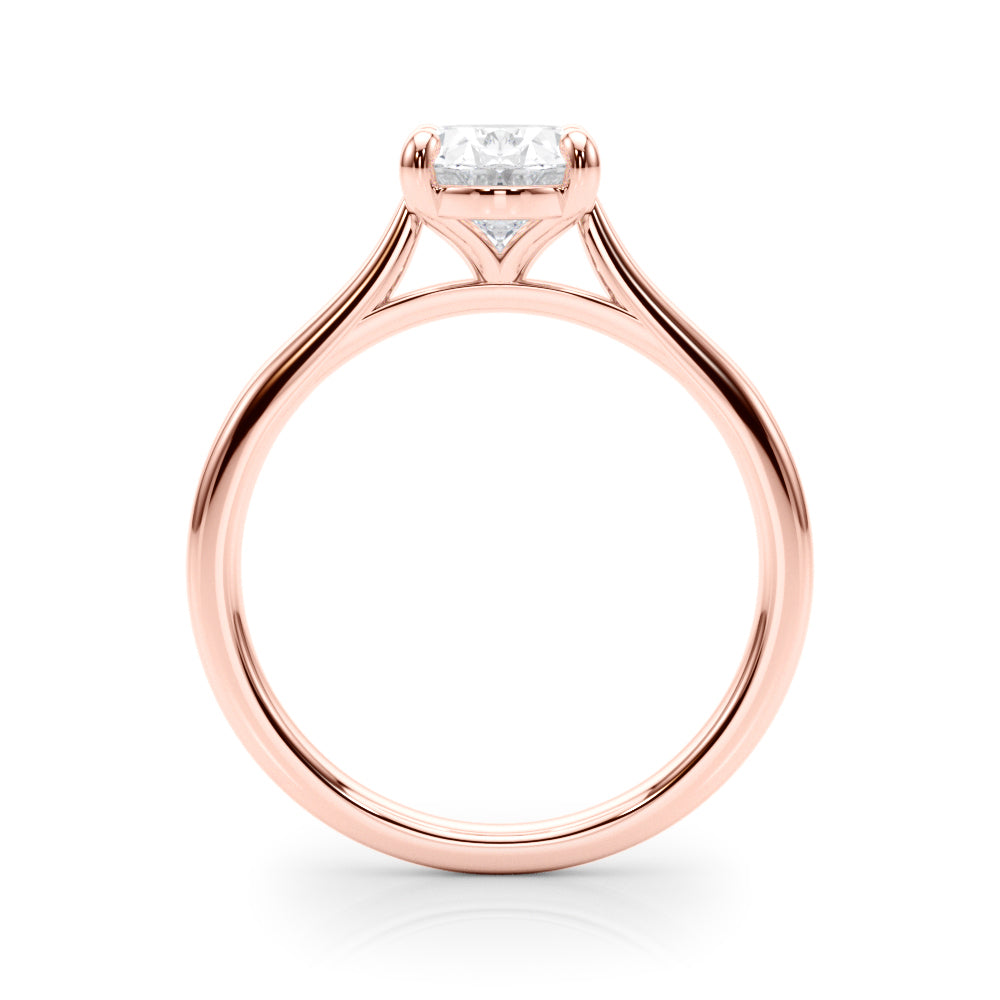 Devoted Solitaire Oval Diamond Engagement Ring in 10K/14K gold and platinum with certified lab-grown or natural diamonds