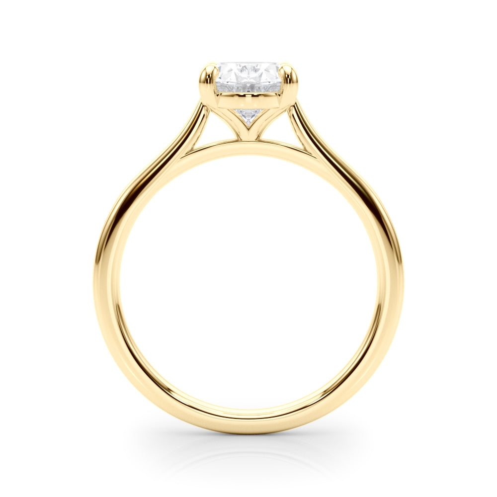Devoted Solitaire Oval Diamond Engagement Ring in 10K/14K gold and platinum with certified lab-grown or natural diamonds
