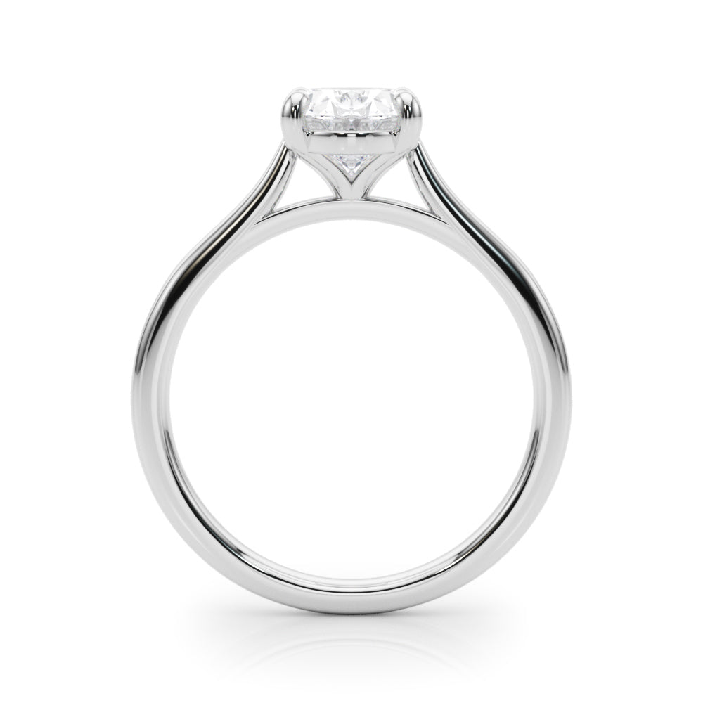 Devoted Solitaire Oval Diamond Engagement Ring in 10K/14K gold and platinum with certified lab-grown or natural diamonds