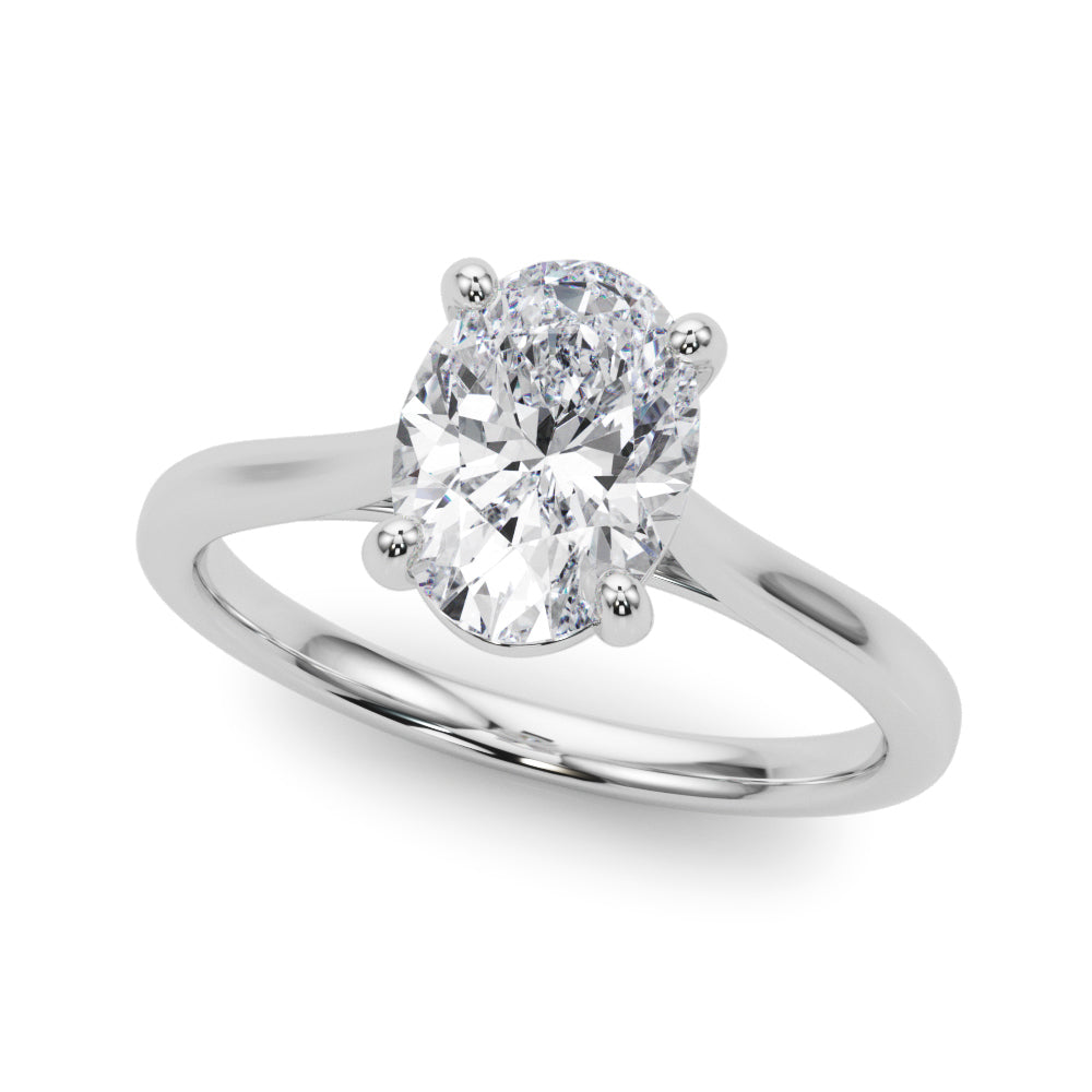 Devoted Solitaire Oval Diamond Engagement Ring in 10K/14K gold and platinum with certified lab-grown or natural diamonds