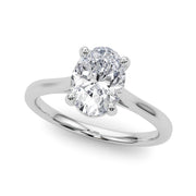 Devoted Solitaire Oval Diamond Engagement Ring in 10K/14K gold and platinum with certified lab-grown or natural diamonds