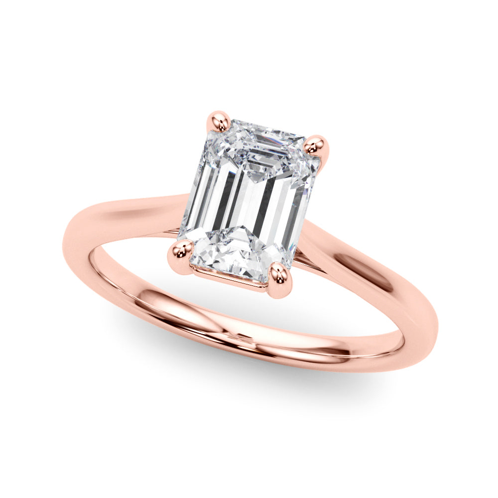 Adored Solitaire Emerald Diamond Engagement Ring in 10K/14K gold and platinum with certified lab-grown or natural diamonds