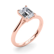 Adored Solitaire Emerald Diamond Engagement Ring in 10K/14K gold and platinum with certified lab-grown or natural diamonds