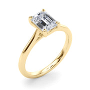 Adored Solitaire Emerald Diamond Engagement Ring in 10K/14K gold and platinum with certified lab-grown or natural diamonds