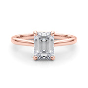 Adored Solitaire Emerald Diamond Engagement Ring in 10K/14K gold and platinum with certified lab-grown or natural diamonds